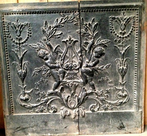 Plaque cheminée fonte - plaque, de