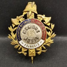MILITARIA FIREFIGHTERS FEDERATION BADGE ACTIVE MEMBER