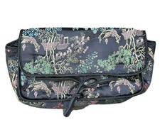 Bijoux Terner Black Oriental Hook & Loop Accessory Cosmetic Bag