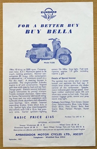 Zundapp bella model - bella, r.203