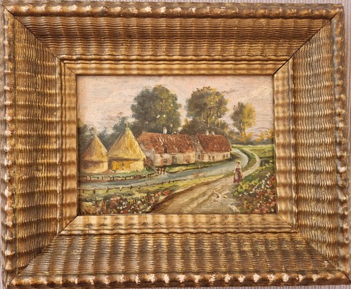 Huile sur panneau charmant - huile,