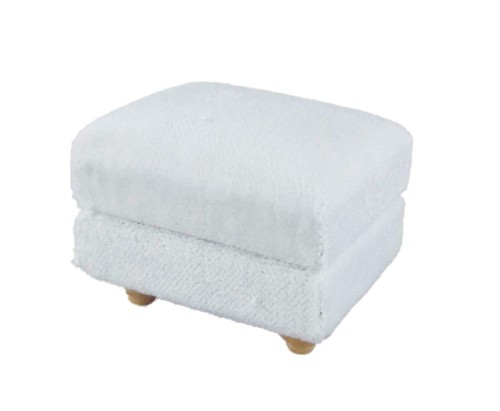 Pouf ottoman velours blanc - pouf,