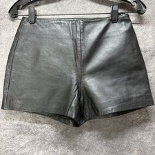 Hugo Buscati Soft Leather Hot Pants Shorts Women's Size 4 Black Goth Biker Rock