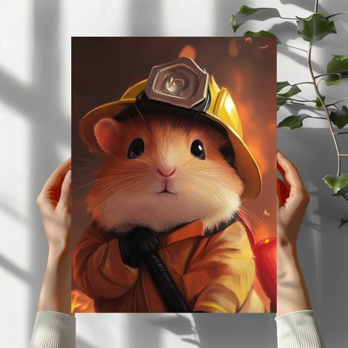 Hamster pompier affiche