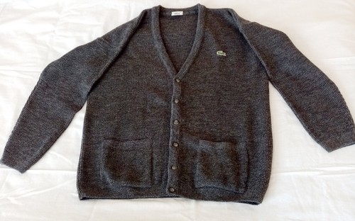 Cardigan lacoste vintage gris - cardigan,