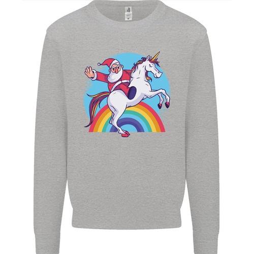 Père noël sur licorne - père, un