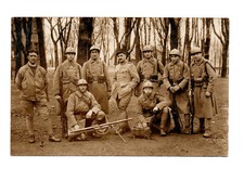 MILITARY PHOTO CARD 153e with CHUCHAT MACHINE GUN / USED / WW1