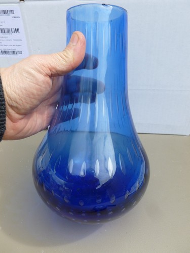 Vase bleu bullé style murano - vase,