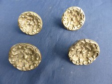 4 boutons tiroirs meuble commode Empire Restauration ancien bronze Dia. 4,4 cm
