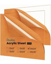 Acrylic Sheets 1/8" Thick (3mm) - Clear 24” x 24" 2 Pack Plexiglass