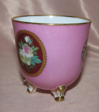 Antique Small Mug on Feet Porcelain Floral Decor