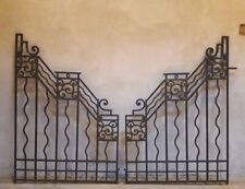 Paire grilles intérieures portail fer forgé Art Déco ancien Interior Gates iron
