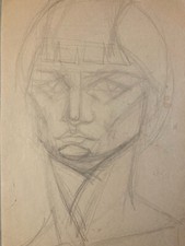 Dessin ancien 1950 cubiste Old