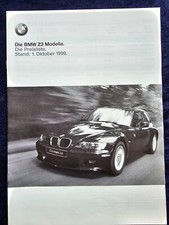 BMW Z3 Price List 10.1999, for Roadster, Coupe, M Roadster and M Coupe
