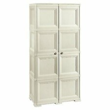Tontarelli Armoire Double Porte 3 Étagères Cm 79x43x164 En Résine Angora 8085553
