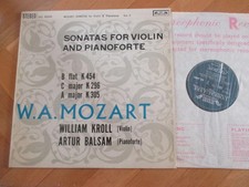 William Kroll plays three Mozart´s Violin Sonatas with Balsam. L´oiseau-Lyre SOL