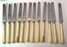 12 COUTEAUX XIXe  LAMES ARGENT