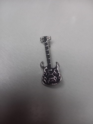Broche guitare métal argenté - broche,