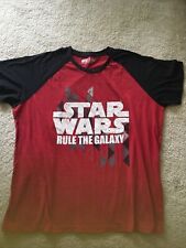 XXL Star Wars Men's T-Shirt Rule The Galaxy Red & Black Jersey Tshirt EUC