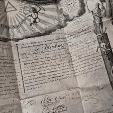 Superbe certificat maçonnique