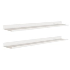 Etagere Murale Flottante Blanche | Set 2 Tablette Metallique Suspendue 110 cm...