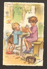 I LOVE THE TURNIPS / CHILDREN illustrated by Germaine BOURET / used stamp