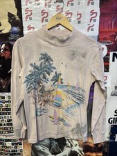 ???80s Hawaii Beach Windsurf Surf Sail Long Sleeve Shirt Mens Size M Vintage