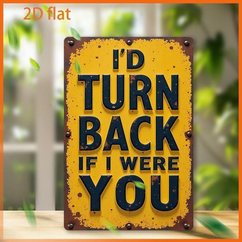 Metal sign inch turn back - metal, id