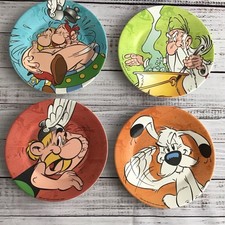ASTERIX MELAMINE PICNIC PLATES SET 4 2008 ASTERIX OBELIX DOGMATIX GETAFIX ALBERT