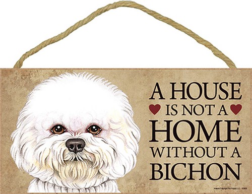 Bichon frisé bois chien signe - chien,