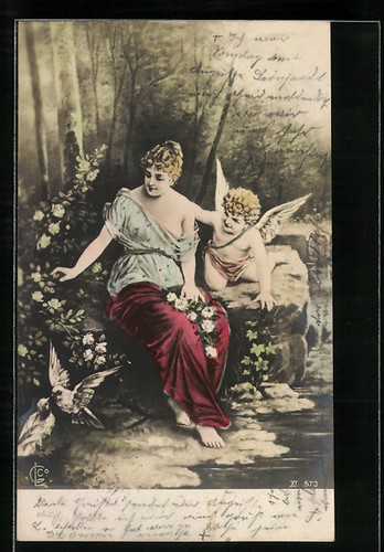 Carte postale amour chez une - carte,