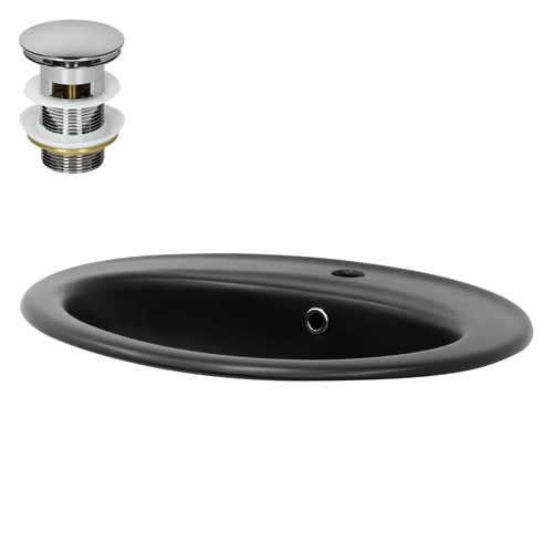 Lavabo encastrer noir mat - à,