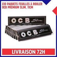 10 Paquets Feuilles à Rouler OCB Slim Premium Papier Cigarette Taille 11cm