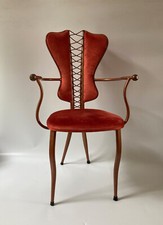 Chaise fer forgée velours, décor corset ambiance boudoir / style Chantal Thomass