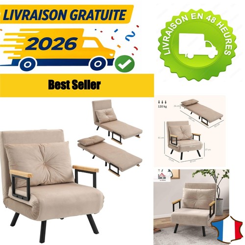 Homcom fauteuil convertible - homcom, 1