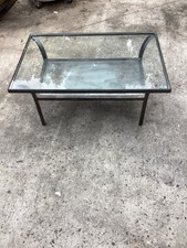 - Rectangular 24” x 36” Metal Coffee Table with Clear Glass 17” Tall Beautiful