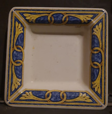 Italy Tiffany Polychrome Earthenware Square Frieze Decor Plate