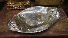 antique fruit basket cut silver metal bread hammered dinanderie art deco