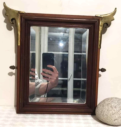 Miroir ancien mural bois et - en,