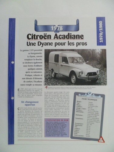 Carte fiche auto citroen - fiche,