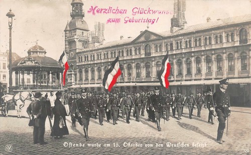 Carte postale ostende occupée - carte,