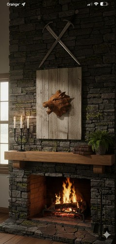 Tête loup mural - tête, fonte