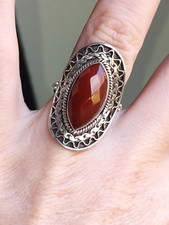 Bague en argent et cornaline