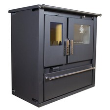 Cuisinière à bois avec dessus en métal, four Verso CS PLUS Inox  - 7.7 KW