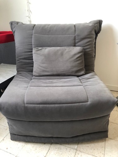Fauteuil lit gris - -sommier, à
