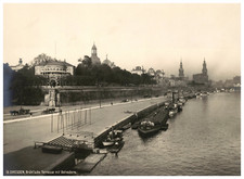 Germany, Dresden, Brühl Terrace with Belvedere Vintage Albumen Pri