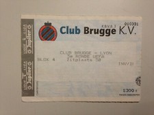 TICKET MATCH COUPE UEFA // CLUB BRUGGE - LYON 22 NOVEMBRE 2001