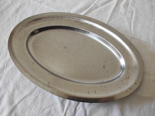 Plat service ovale inox - de, en