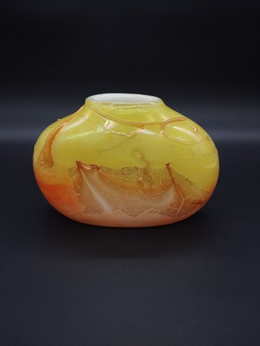 Vase pâte verre - verre, jaune
