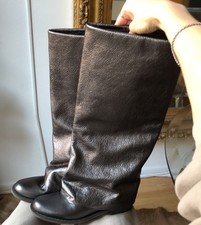 Bottes Plates En Cuir